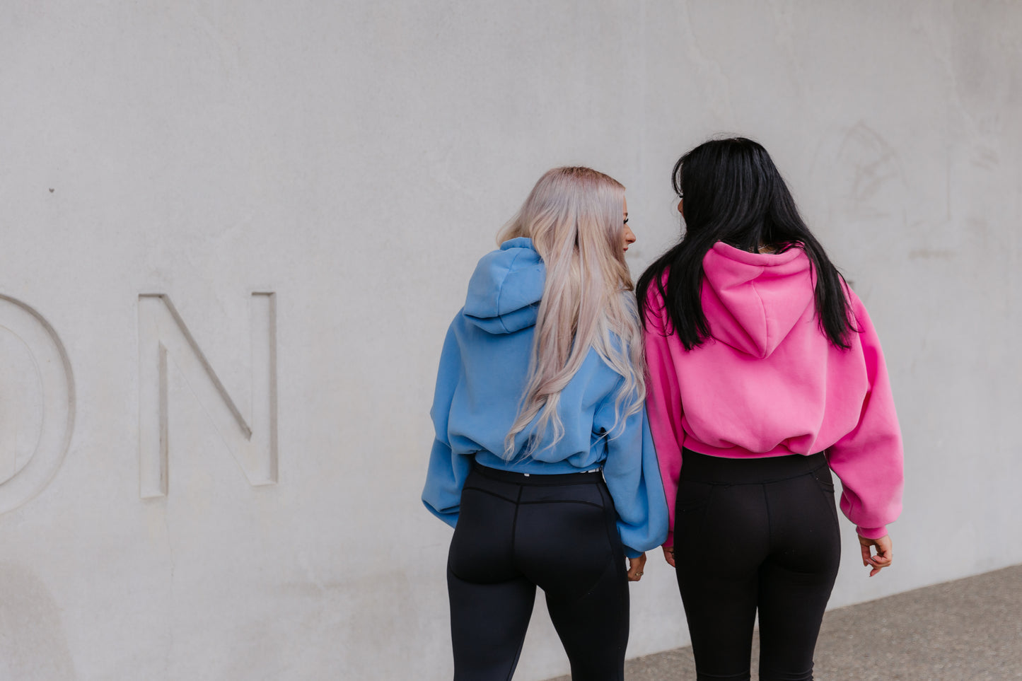 Fuchsia Crop Hoodie