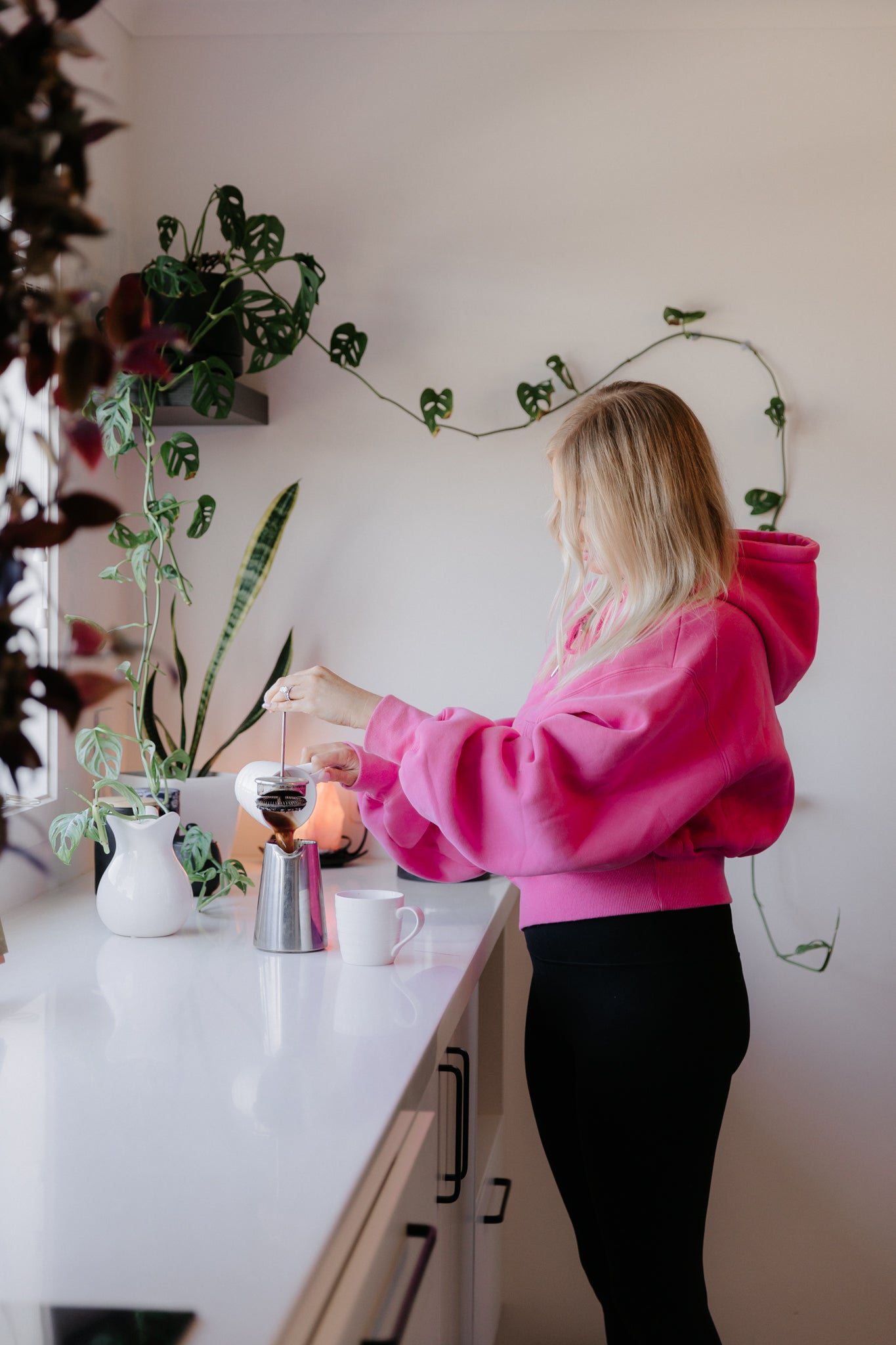 Fuchsia Crop Hoodie