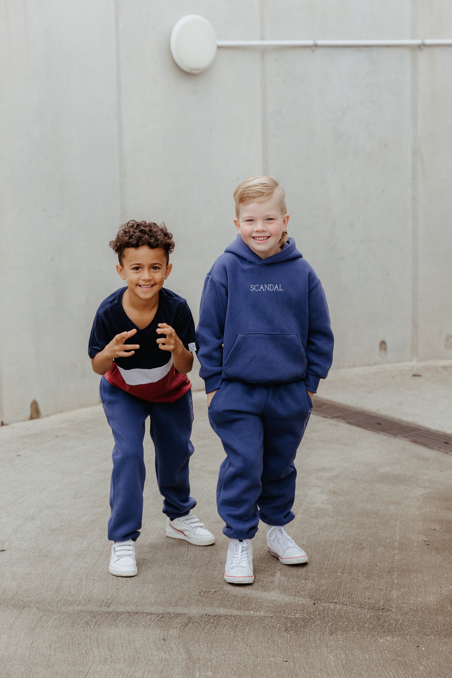 Vintage Blue Hoodie Kids Set