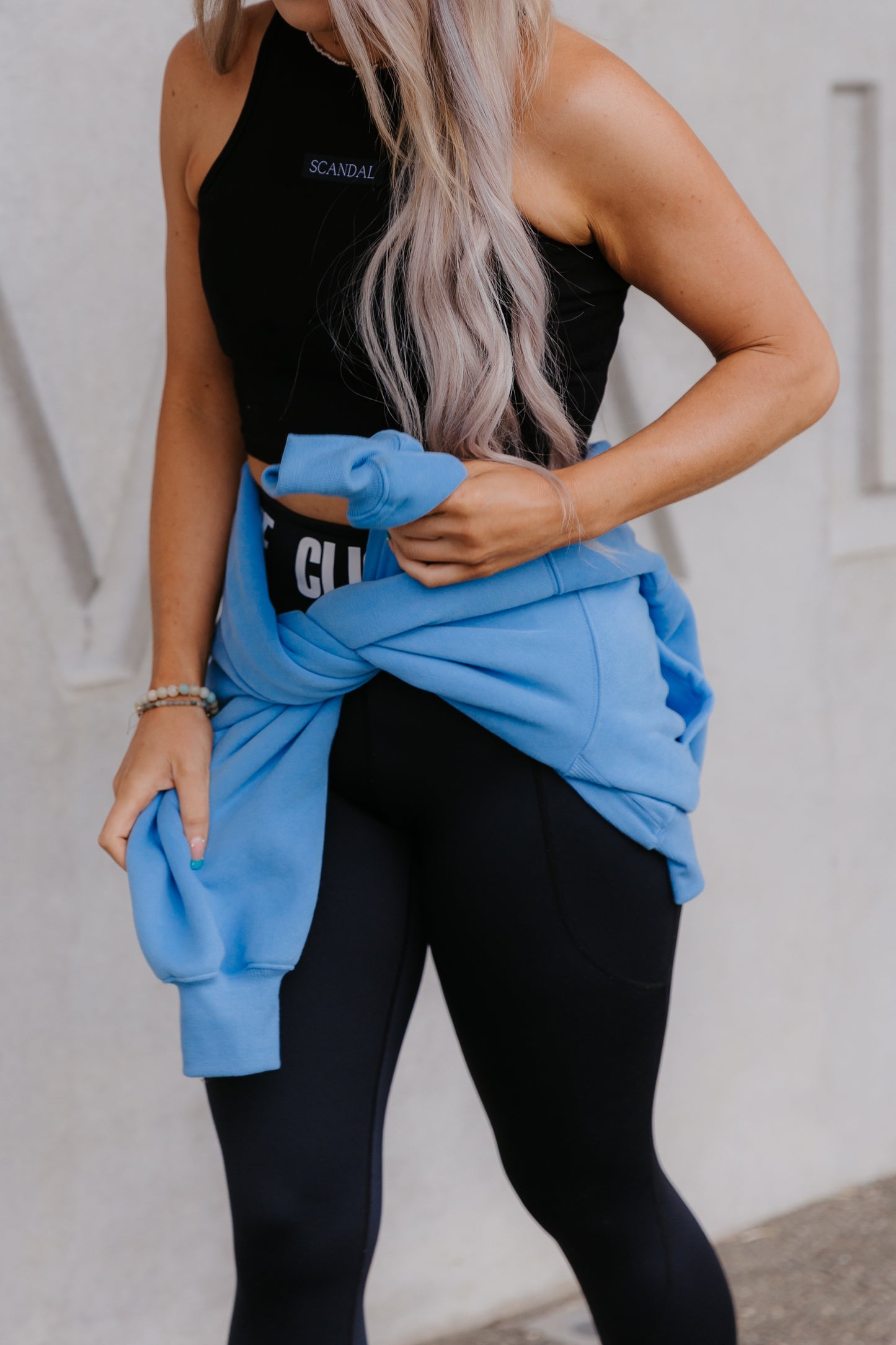 Sky Blue Crop Hoodie