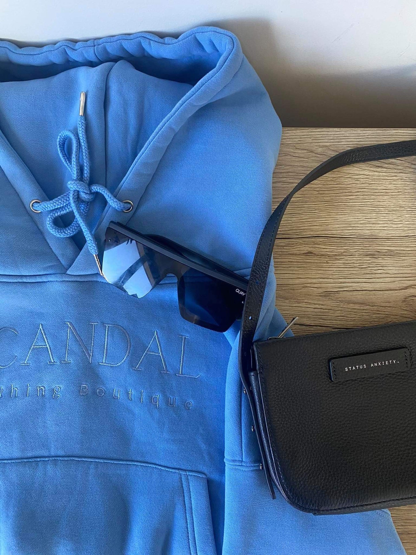 Sky Blue Crop Hoodie